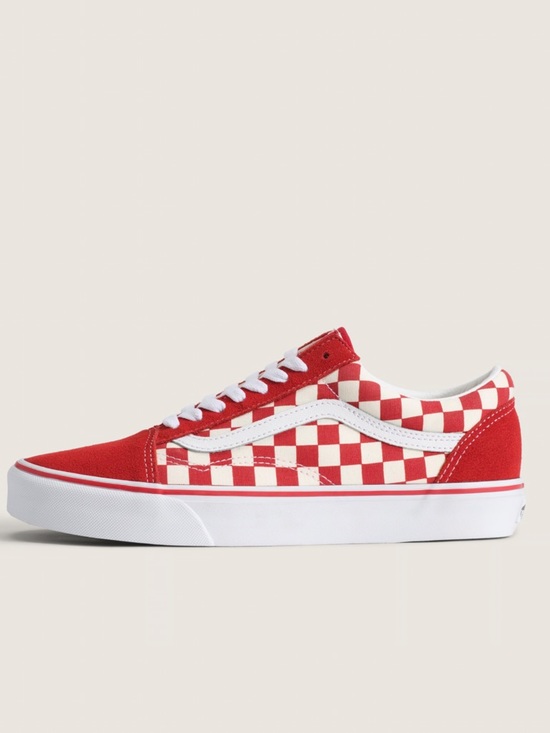 Vans Shoes - Vans Old Skool sneakers red and white checkerboard size 7 women